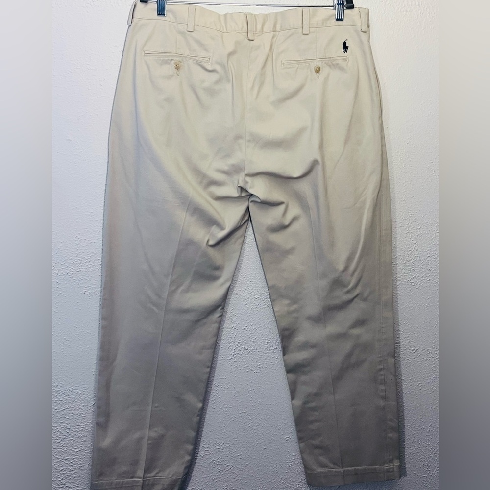 Men Polo Ralph Lauren Ethan Pant Tan Preppy Chino Khaki 100% Cotton 38x32 - Picture 5 of 5